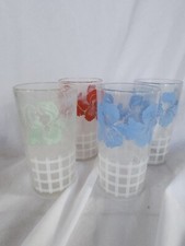 Drinking Glasses Picket Fence Iris Floral Des...
