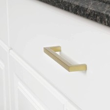NEW Amazon Basics Gold Drawer Pull Cabinet Handle Set of 7 Modern Square 5"