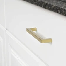 NEW Amazon Basics Gold Drawer Pull Cabinet Handle Set of 7 Modern Square 5"