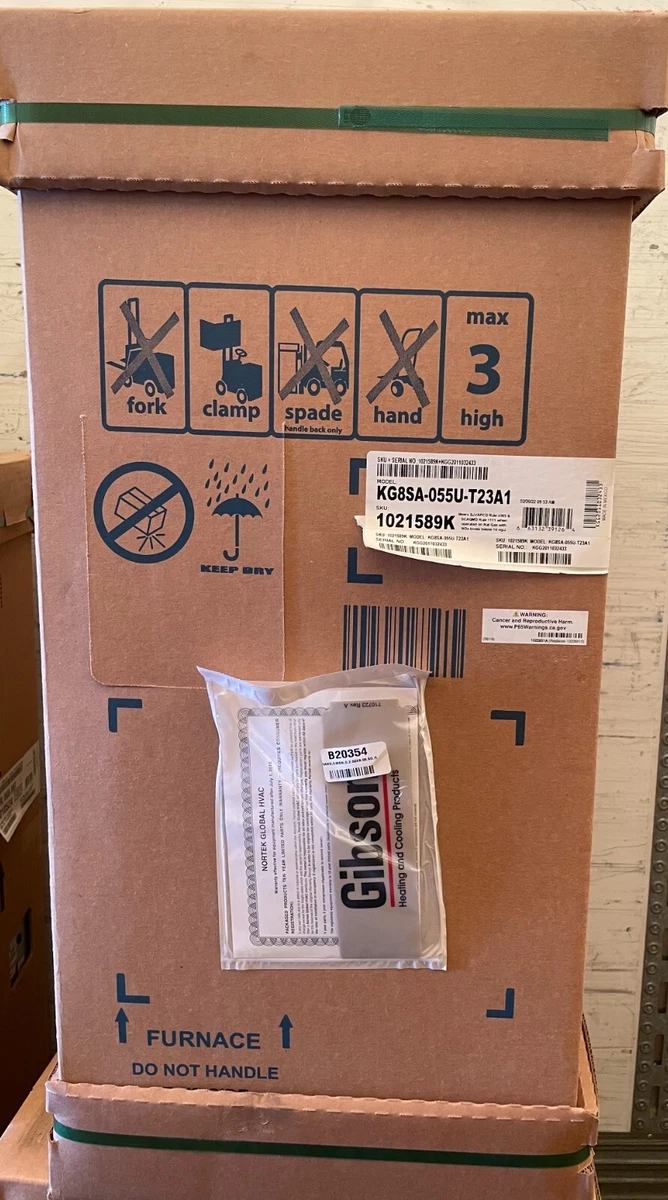 Gibson 55,000 BTU 80% Upflow/Horiz Low Nox Natural Gas Furnace -  KG8SA-055U-T23A | eBay