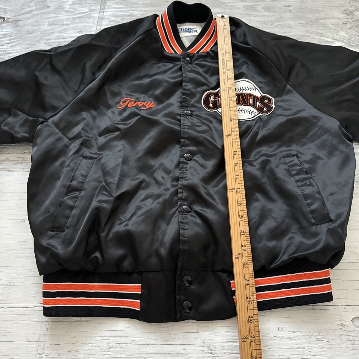 Felco MLB GIANTS Bomberjacket スタジャン　90s Vintage Felco San Francisco Giants Grey Satin Bomber Jacket