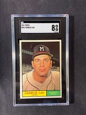 1961 topps #261 Charley Lau grade 8