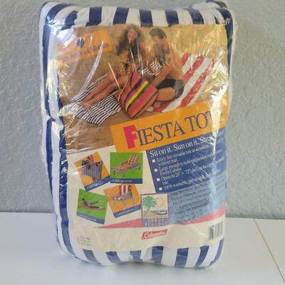 Vintage 1980's NEW Coleman Fiesta Tote Sandy Beaches Collection Mat Chair Pad