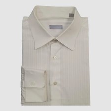 Stefano Ricci Men's White Tonal Stripe Long-Sleeve Cotton Dress Shirt Size 46/18