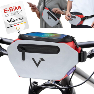 Valkental 3in1 City Bag Fahrrad Lenkertasche Klickfix rot