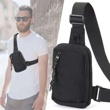 Men's Shoulder Bag Oxford Chest Bag Sling Crossbody Bag Casual Travel Phone Bag