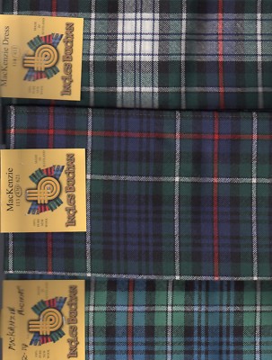 Tartan Sash Clan MacKenzie Ladies Scottish Wool Plaid 