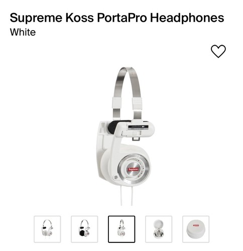 SUPREME KOSS PORTA PRO White On-Ear Headphones New - Picture 3 of 5