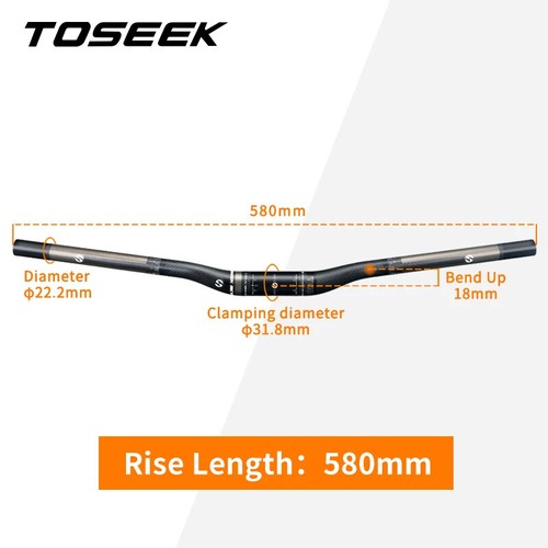 Carbon Fiber Mountain Bicycle Handlebar 31.8x580-760mm Flat or Rise Handlebar - Picture 35 of 44