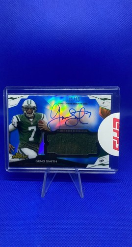 2014 Topps Finest AJR-GS Geno Smith /99 On Card Auto Jersey 2nd Year *One Owner* - Picture 3 of 10
