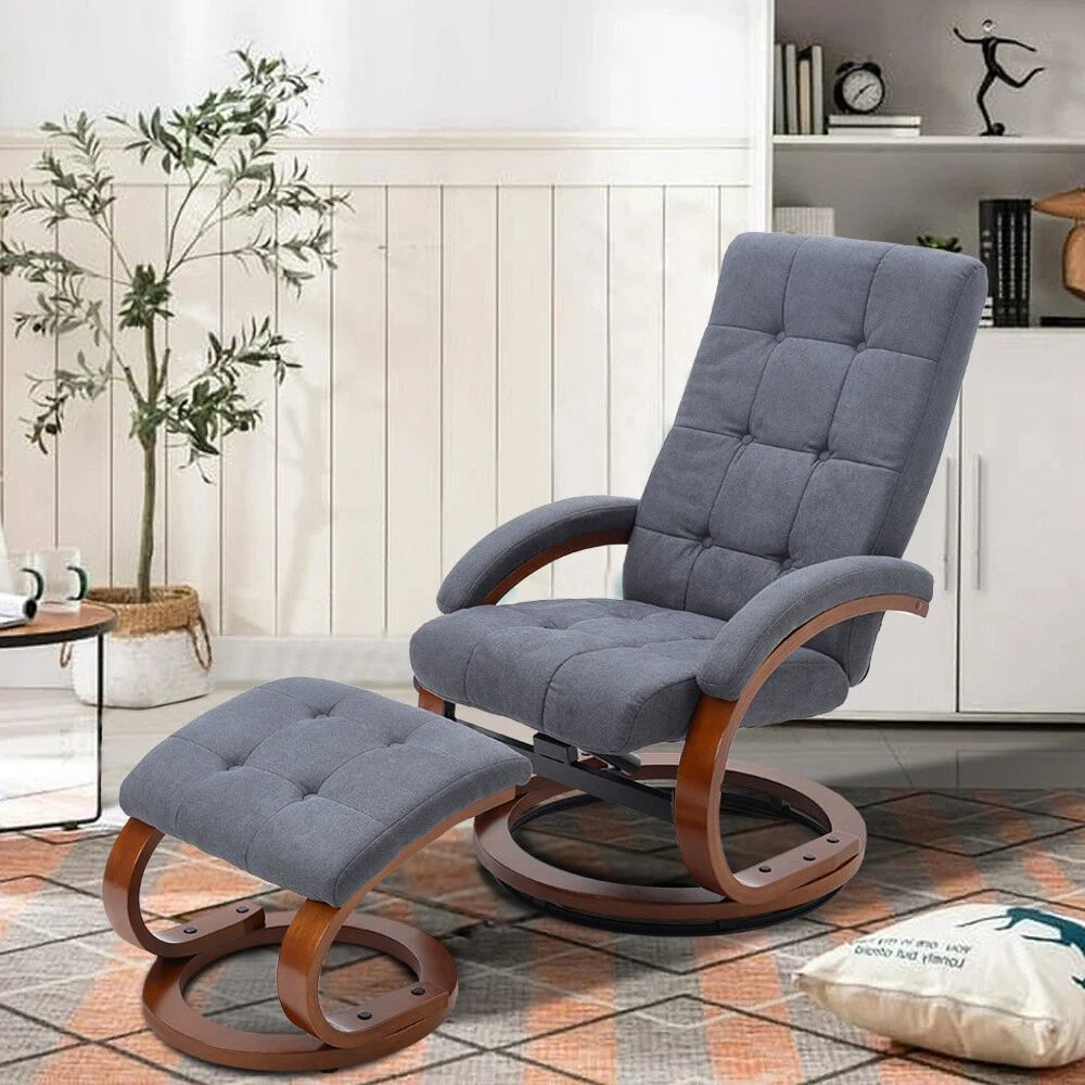 Velvet Swivel Chair Recliner Armchair High Back Lounge Sofa Chair