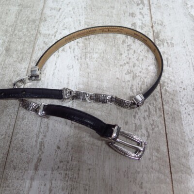 Talbots Black Women\'s Belt with Silver Buckle Reversible Belt | Talbots main image 3
