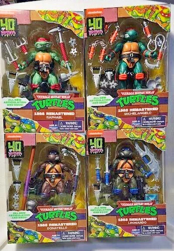 TMNT 1988 Remastered Playmates Set Of 4 Ninja Turtles 2024 40th anniversary