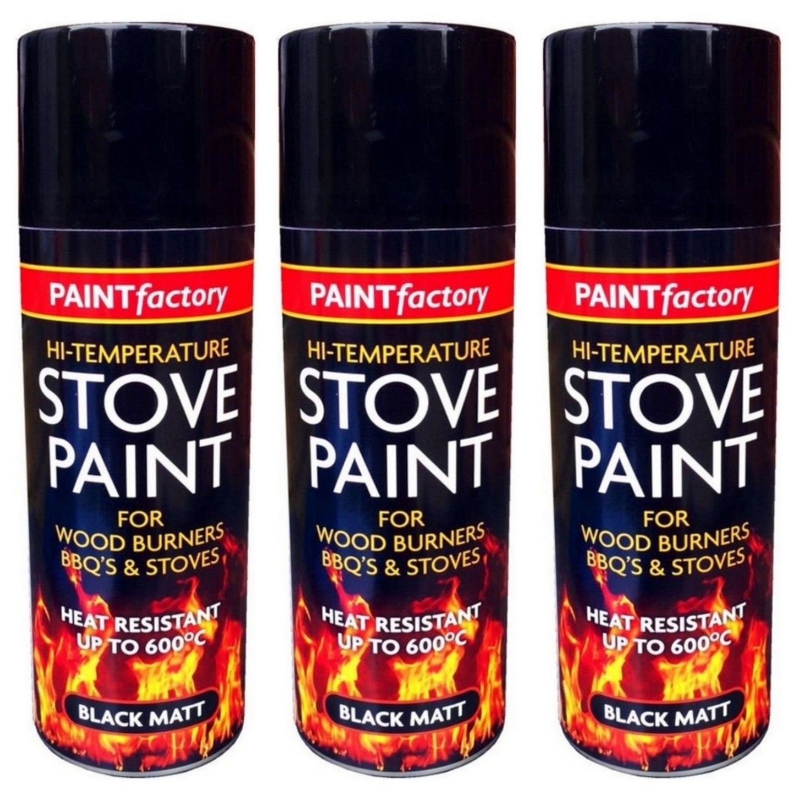 Heat Resistant Matt Black Spray Paint BBQ Fire Stove Exhaust High