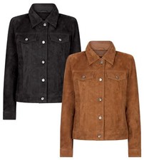 Women's Suede Vintage Jeans Jacket Leather Biker | Infinity