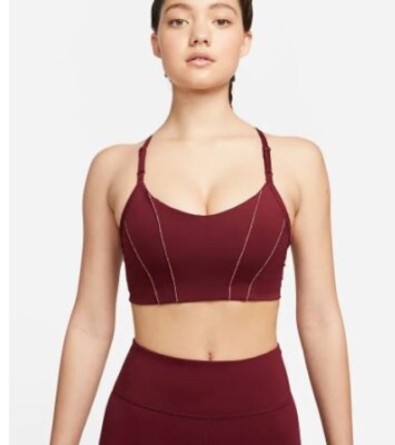 Nike Yoga Indy Women's Light-Support Padded Metallic Tape Bra DD1407 638 Size L