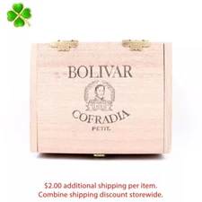 Bolivar Cofradia Petit Empty Wood Cigar Box 5.25" x 4" x 2.75"