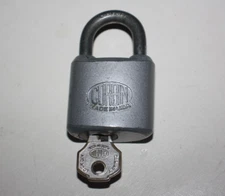 Vintage Corbin Cabinet Lock Co. Small Padlock with Original Key 2.5" Made in USA