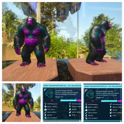 ARK ASA PVE OFFICIAL PAIR BABY GIGANTOPITHECUS GALAXY  HIGH STATUS PC/XBOX/PS5