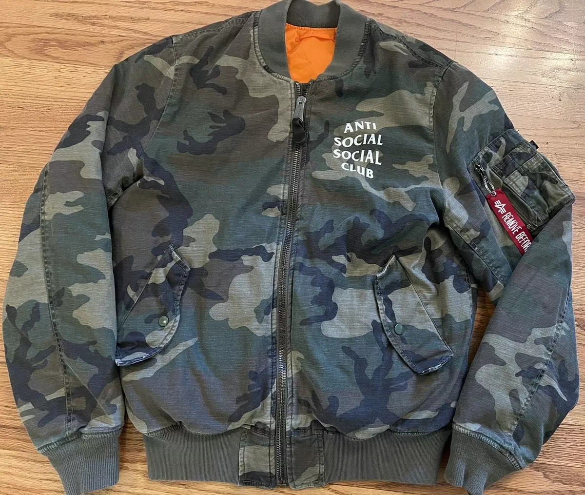 Anti Social Social Club x Alpha Industries Camo MA-1 Bomber Jacket