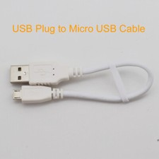 1pc 20cm USB 2.0 Type A Male to Micro B Male Adapter Converter Cable White