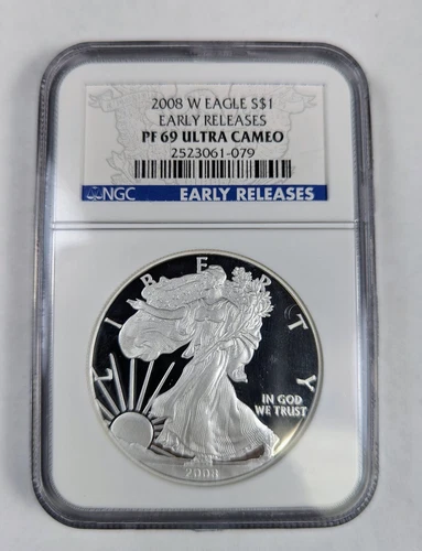 2008-W American Silver Eagle NGC PF69 UCAM Early Release Nice West Point Coin