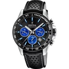 Montre-bracelet à quartz Festina Timeless Chronograph F205616 pour homme, 45 mm