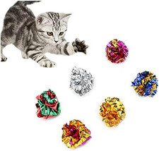 12 Packs Crinkle Balls Cat Toys for Indoor Cats, Lightweight Shiny Crinkle Paper