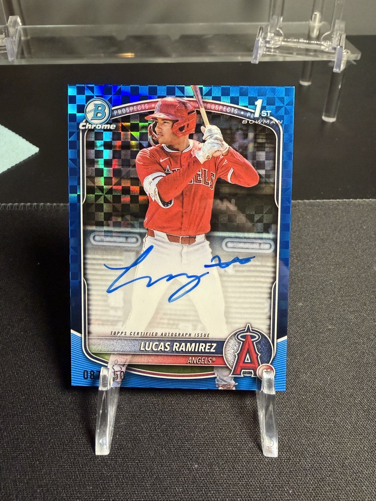 2025 Bowman Chrome Lucas Ramirez 1st Blue Refractor Autograph SP #/150 Auto Card