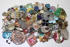 Large Lot of Vintage to Now Costume Pendants Charms Wear Jewelry Making - LotA