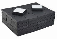 JPB Matte Black Cotton Filled Jewelry Box 33 Case of 100 3.5 inches x 3.5 ...