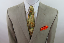 Loro Piana Italy Daniel Cremieux Sport Coat Mens Wool Beige Blazer Jacket 42 R