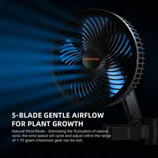 6-in Clip Fan with EC Motor, 10 Speeds, App Control, IP54