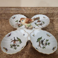 Vintage Herend Rothschild 4 Part Serving Tray - Serving Dish, Hand Painted #7532