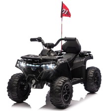 24V Kids Electric ATV 4 Wheeler Quad Car Off-Road Ride-On Toy for Ages 3-6,Black
