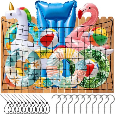 Extra Large Pool Float Storage Net, 71'' x 47'' High Elasticity Hanging Pool Toy O