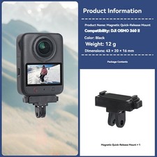 For DJI OSMO 360 II Camera Magnetic Quick-Release Mount Adapter 1/4-inch Thread