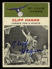 Cliff Hagan HOF St Louis Hawks Kentucky Signed 1961 Fleer #53 Basketball Card