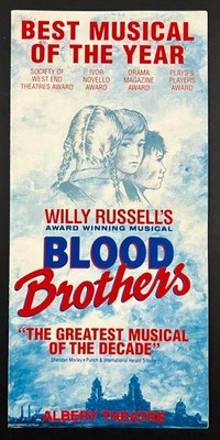 1992 London England Blood Brothers Musical Albery Theatre UK VTG Travel Brochure