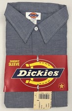 Vintage Dickies Short Sleeve Chambray Blue Work Shirt Men's XL NWT Deadstock USA