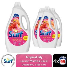 Surf XXXL Laundry Washing Liquid Detergent Tropical Lily 95 Washes, 2.565L, 4 Pk