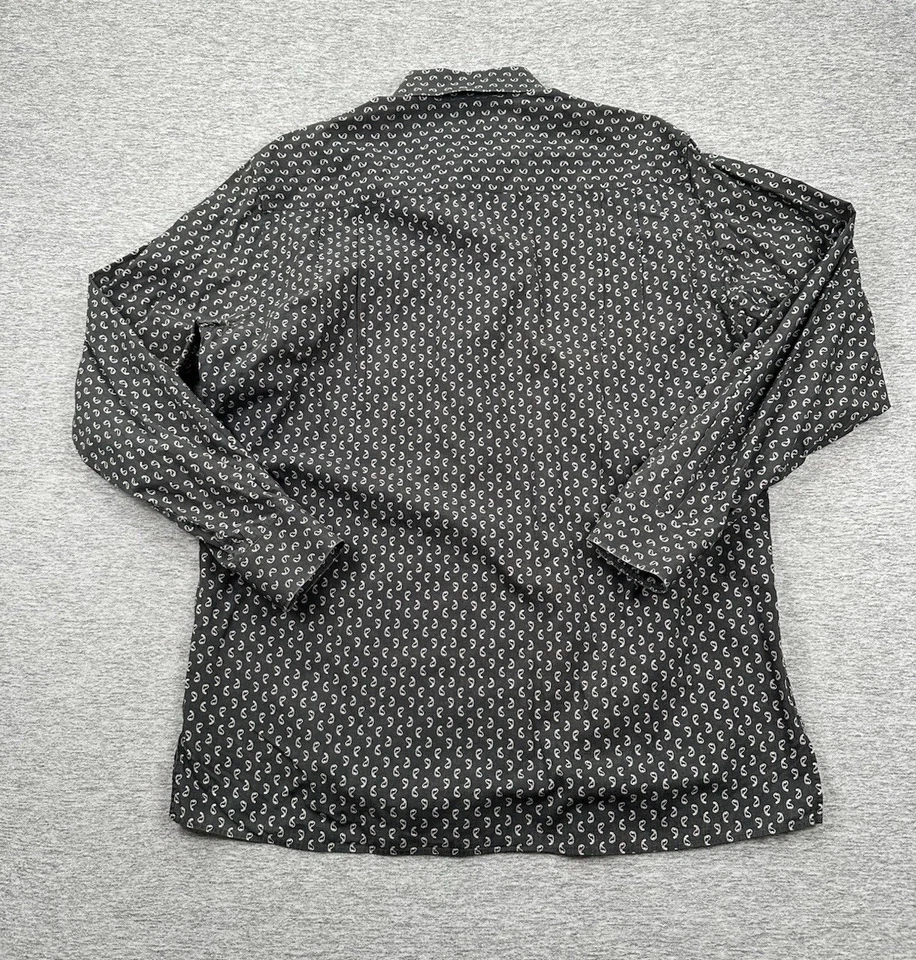 Camisa Ermenegildo Zegna Para Hombres XL Gris Cachemira Abotonada Manga Larga Ciudad Italia Foto 3 de 4
