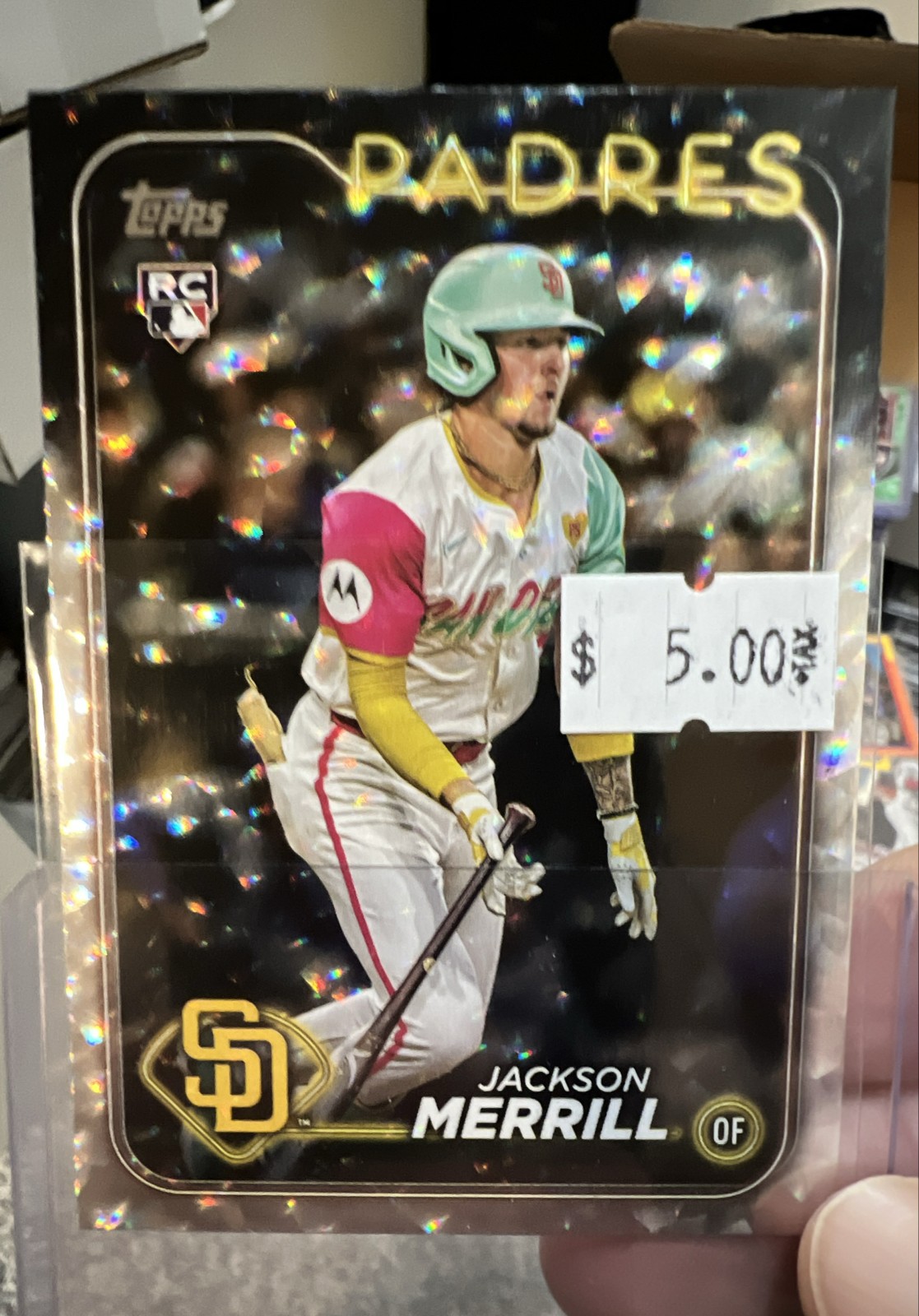 2024 Topps Update Series - Jackson Merrill #US210 Silver Crackle Foilboard (RC)