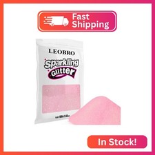 LEOBRO Pink Glitter, 100g / 3.5 oz Iridescent Fine Glitter for Crafts, Resin, DI