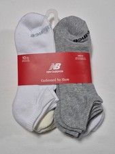 New Balance Mens 10 pairs Cushion No Show socks Arch support SZ 8-12 Multi color