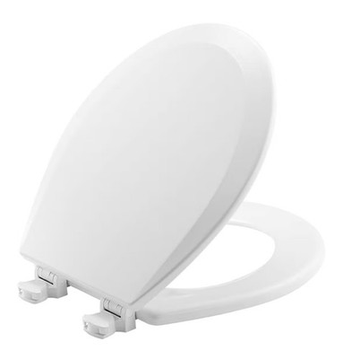 Bemis 500EC Durable Wood Toilet Seat With Easy Clean Hinges Made In USA Round 