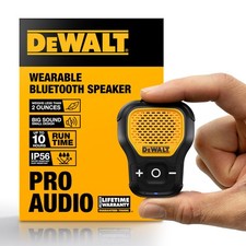 DEWALT Wearable Bluetooth Speaker Updated Version, Clip-On Wireless Jobsite P...