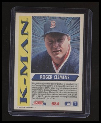 1991 Score #684 Roger Clemens | eBay