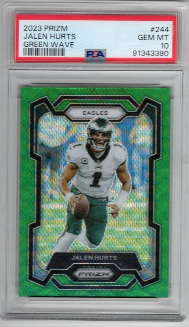 2023 Prizm Jalen Hurts Green Wave PSA 10 Gem Mint 10