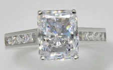 3 ct Extra Brilliant Radiant Ring Top CZ Imitation Moissanite Simulant Sz 8